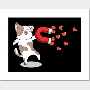 Cat love magnet Posters and Art